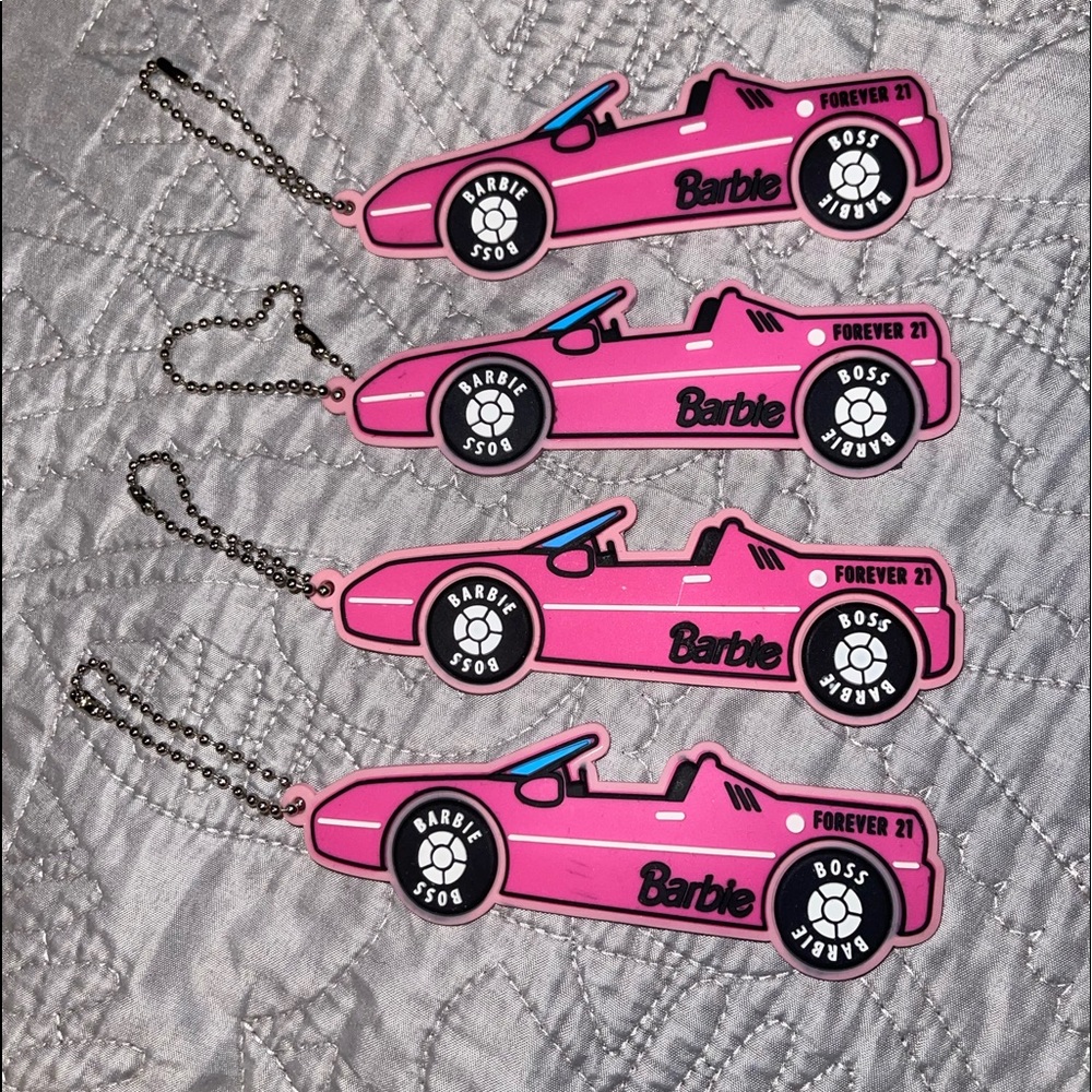 Barbie Logo Forever 21 Pink Corvette Keychain [All Four Sold Together]